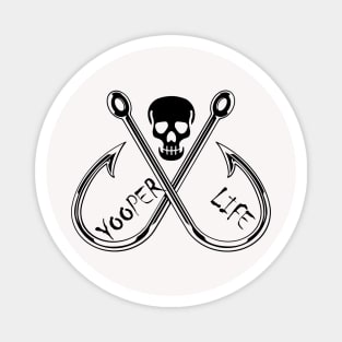 Yooper Life Skull & Fishing Hooks Magnet